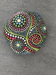 Selfmade By Corinne Dot Painting Stone Mandala Rock Art Mandala Painted Rocks Rock Painting Designs