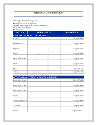 Office Cleaning Checklist Template Cleaning Checklist