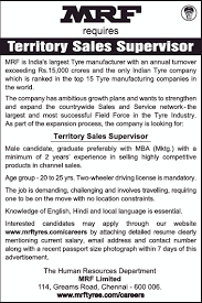 A recent study shows that tech startups contributed to the creation of nearly 1.6 million jobs in australia between 2003 and 2014. Mrf Requires Territory Sales Supervisor Ad Advert Gallery