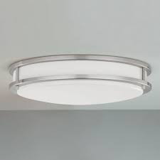 Full flush mount lighting is installed directly on the ceiling and leaves no spacing between the light and the surface of the ceiling. Led Flush Mount Ceiling Light Satin Nickel 17 Inch 3016 90 09 Destination Lighting