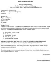 Di contoh surat ini, sang penulis menuliskan rincian harga tiap barangnya disertai dengan pilihan pembayaran yang bisa dilakukan. Fy5iptbq7dnvum