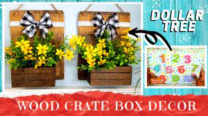 Diy Dollar Tree Wood Crate Box Wall Decor Rustic Farmhouse Flower Or Candle Holder 100 Wood Y Dollar Tree Diy Dollar Tree Diy Crafts Dollar Tree Crafts