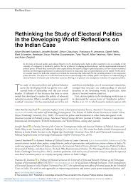Search for actors by name, graduation year or course. Pdf Rethinking The Study Of Electoral Politics In The Developing World Reflections On The Indian Case