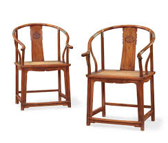 A Pair Of Huanghuali Horseshoe Back Armchairs Quanyi 18th Century Alain R Truong