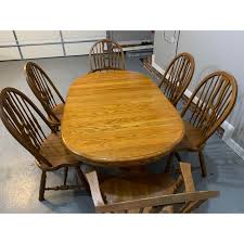 At home in your kitchen or casual dining room, this amish dining table set is carefully crafted in the tradition of handmade amish furniture. Keller Solid Oak Dining Set 7 Pieces Chairish