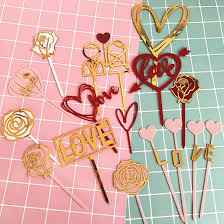 Make a few changes and he's perfect for a jungle party too!! Romantic Valentine S Day Wedding Decorations Acrylic Gold Heart Love Cake Topper Party Birthday Cup Cake Toppers China Cake Toppers And Cupcake Toppers Price Made In China Com