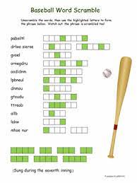 Printable Baseball Word Scramble Word Games For Kids Printable Crossword Puzzles Baseball