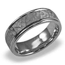 Mens Wedding Band In Platinum Hammered Polished Edge Diamond Wedding Band Sets Mens Wedding Bands White Gold Hunting Wedding Rings