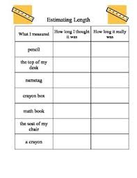 Estimating Length Worksheet Math Measurement Teaching Measurement Measurement Activities