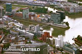 Gehry buildings is minutes away. Medienhafen Dusseldorf Nordrhein Westfalen Luftaufnahme