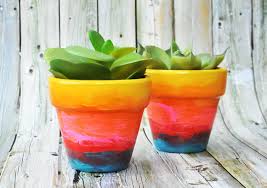Choose the same style for all your painted pots within the same garden. Rainbow Painted Flower Pots For Kids Or Adults Diy Candy