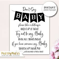 Don T Say Baby Game Baby Shower Instant Download Game Etsy Dont Say Baby Game Baby Shower Printables Printable Baby Shower Games