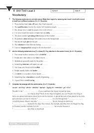 How to check what you have learned in unit 7? Bach Unit 8 Test 2