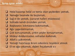 Yemek Adabi Yeme Icme Ikramlar Yemek