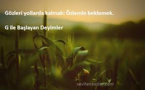Gozleri Yollarda Kalmak Ozlemle Beklemek G Ile Baslayan Deyim