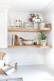 The Floating Corner Shelves In Our Kitchen All The Details Driven By Decor Open Kitchen Shelves Home Decor Kitchen Kitchen Decor