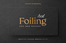 Hot Foil Logo Mockups In 2020 Logo Mockup Logo Presentation Business Card Mock Up