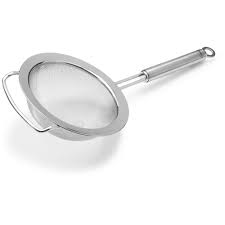 Pour liquid, puree, etc., through the strainer. Rosle Fine Mesh Kitchen Strainer With Round Handle 7 9 Sur La Table