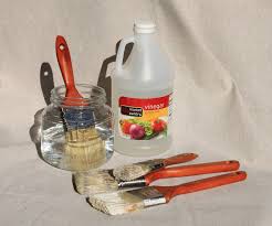 If the paint is still wet, simply blot the surface using a paper towel dipped in water. Cleaning Paint Brushes With Vinegar The Cavender Diary