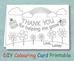 Traditional thank you cards never go out of fashion. Personalized Coloring Teacher Thank You Card Printable Custom Daycare Creche Thank You For Teacher Appreciation Cards Teacher Cards Teacher Thank You Cards