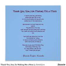 Thank You Son For Making Me A Mom Poster Zazzle Com Birthday Messages For Son Son Quotes Son Birthday Quotes