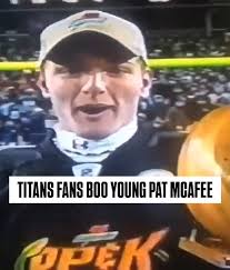 Throwback to when Titans fans booed 15 year old Pat McAfee 😂
