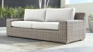 Cayman Outdoor Sofa With Graphite Sunbrella Cushions Reviews Crate And Barrel In 2021 Outdoor Sofa Sunbrella Cushions Outside Furniture