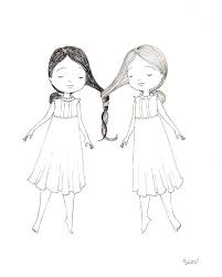 Sisters 5 Quot X7 Quot Print Sisters Drawing Drawings Art