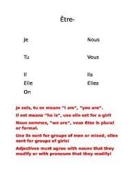 Etre Verb Chart And Song Verb Chart Verb Song Verb Forms