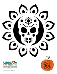 Day Of The Dead Pumpkin Carving Stencils Woo Jr Kids Activities Pumpkin Carvings Stencils Halloween Pumpkin Stencils Pumpkin Carving Disney Stencils