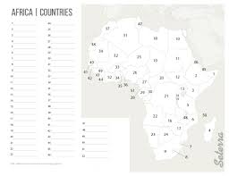Editable in adobe illustrator, inkscape or compatible vector programs. Africa Countries Printables Map Quiz Game
