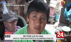 CCTV camera shows boy doing homework under a street lamp because his mom  can't pay electric bill