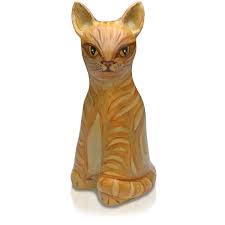 This cat urn holds up to 40 cubic inches. Sitting Hand Painted Cat Shaped Urn Custom Painting