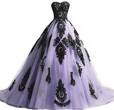Charming Light Purple Tulle Quinceanera Dresses Black Appliques In 2020 Prom Dresses Ball Gown Evening Dresses Prom Gothic Wedding Dress
