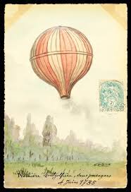 This is an giclee reproduction of a vintage image. Free To Print Fun Vintage Hot Air Balloon Art Picture Box Blue