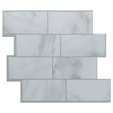 Simply peel off adhesive backing and stick to your wall! Tack Tile Peel Stick Vinyl Backsplash At Menards Tack Tile Peel Stick Vinyl Backsplash Subway White Vinyl Backsplash Backsplash Vinyl Tiles