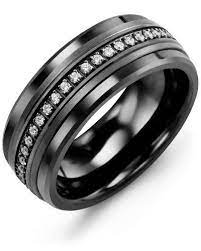 Men S Women S Black Ceramic Black Gold 21 Diamonds Tcw 0 21 Wedding Band From Our Mo Black Diamond Wedding Bands Mens Wedding Rings Diamond Wedding Bands