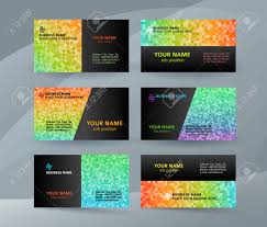 Free business card template includes two layout options with a minimal gradient design. Abstract Professional And Designer Business Card Template Or Clear Minimal Visiting Card Set Name Card Black Background With Colors Mosaic Square Vector Illustration Eps 10 For Presentation Slide Royalty Free Cliparts