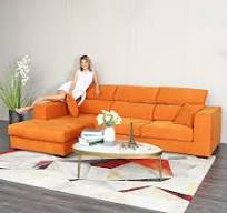 Modern Design Home Living Room Office Furniture Orange Color L Shape  Leisure Sectional Sofa