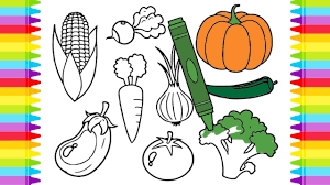 Coloring pages are fun for children of all ages and are a great educational tool that helps children develop fine motor skills, creativity and color recognition! Vegetables Fruits Coloring Pages For Kids Learning Colors Youtube