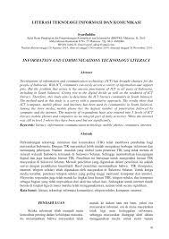 Dimana dalam abstrak ini akan dijelaskan mengenai ruang lingkup serta seberapa luas suatu topik akan dibahas didalamnya. Pdf Literasi Teknologi Informasi Dan Komunikasi