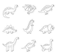 Cartoon dinosaur coloring pages are a fun way for kids of all ages to develop creativity, focus, motor skills and color recognition. Color Set Of Cartoon Dinosaurs Coloring Page For Kids 2114397 Vector Art At Vecteezy
