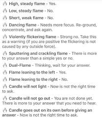 Flickering light's spiritual meaning is mainly concerned with the fact that spirits have the ability to turn off and on lights. Reading The Candle Flame For Yes Or No Questions Just In Case You Ever Wanted To Learn Pyromancy Stay Wil Witch Candles Candle Flames Candle Color Meanings