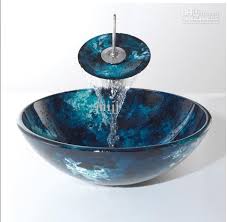 Bathroom sink cabinet vanity unit white basin storage furniture door sink toilet. Wholesale Glass Basin With Faucet Buy Bathroom Tempered Glass Vessel Vanity Print Color Sink Bowl With Faucet Mx92 16 Glass Basin Glass Bathroom Glass Sink