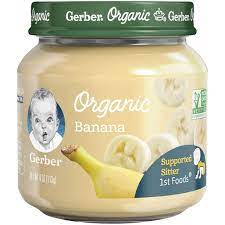 Gerber 1st Foods Organic Stage 1 Baby Food Banana 4 Oz Jar Walmart Com