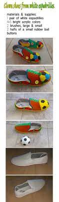 Diy Clown Shoes From White Espadrilles Payasos Vestidos De Payasitas Disfraces