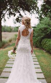 V Neck Cap Sleeve Keyhole Back A Line Lace Wedding Dress 713771 Lace Applique Wedding Dress Wedding Dresses Ivory Wedding Dress