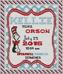 You will need to have a pdf reader (like adobe reader) to view or print the pattern. Dr Seuss Birth Announcement Cross Stitch Pattern Cross Stitch Baby Birth Cross Stitch Birth Announcement Cross