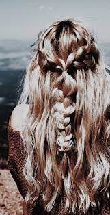 Rose Gold Blonde White Braid Updo Long Beautiful Half Up Half Down Hair Style With Braid Hair Styles Hair Magenta Hair