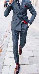 Double breasted suits have worked their way back into the mainstream. Men S Dark Gray Double Breasted Slim Fit Tuxedo Suit Wedding Suit Blazer Custom Fashion Suits For Men Grey Slim Fit Suit Suit Fashion